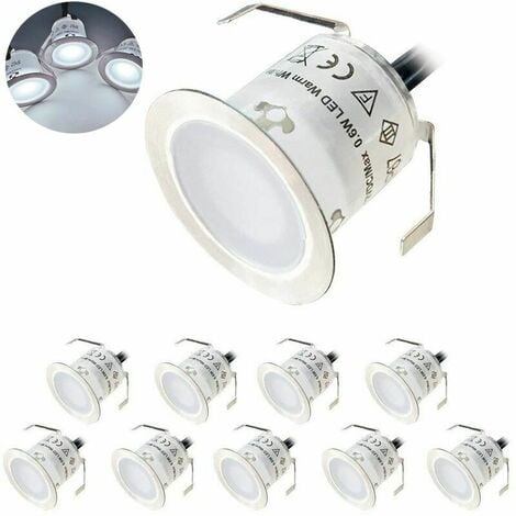 Tigrezy - Lot de 10 Mini Spot LED Encastrable Extérieur- IP67  Étanche-Lumière Blanc du Jour 4500K