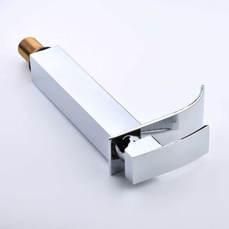 Mitigeur De Lavabo Cascade Bec Haut Noir – Robinet Salle De Bain En Acier Inox SUS304, Eau Chaude/Froide, Design Moderne à Levier Unique | Leroy Merlin