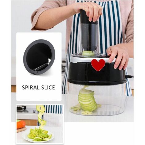 Coupe-légumes Multifonction Romon 15 En 1 - Avec 8 Lames Inox, Râpe, éplucheur, Presse - Pour Cubes, Bâtonnets, Tranches - 5