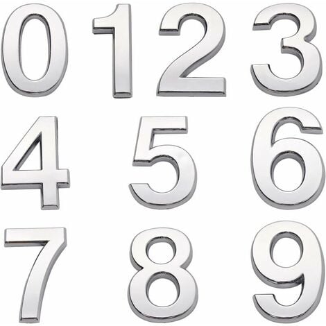 Numéros de maison autocollants pour boîte aux lettres, numéro de porte de 0  à 9, pour appartement, chambre, bureau (4,3 cm)