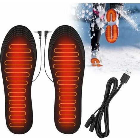 1 paire de semelles chauffantes Coussins électriques Chauffe-pieds unisexes  Chaussures rechargeables USB