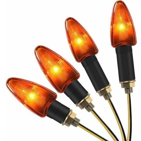 PROZOR Clignotants Moto LED Amber - Lot De 4, E24 Approuvé, Étanches IP65
