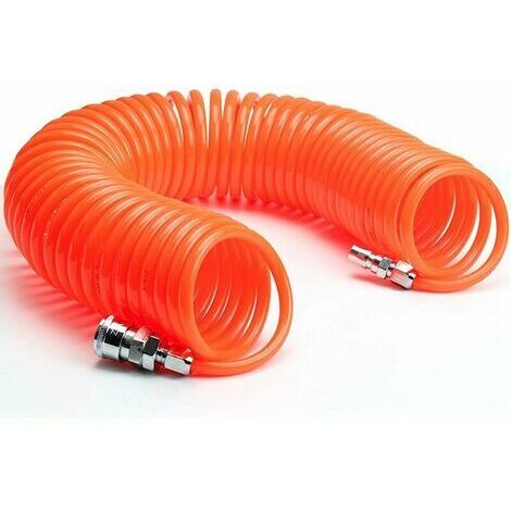 Tuyau à Air Comprimé 15m Spiralé Polyuréthane - Tuyau Compresseur Avec Raccords Diamètre 6.5/10mm CNCYEAH