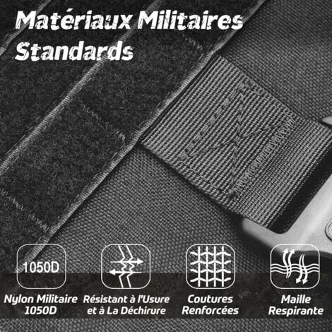 Tigrezy Harnais Tactiques pour Chien M Noir, Gilets à Anneaux pour Chiens de Travail Militaires d’Entraînement sans Tension
