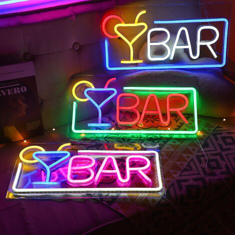 1pc Neon LED Bar Néon Lettre Art Mural Enseigne Lumineuse jolie Lampe Néon pour Bar Club Party Deco Cadeau Décoration Fête,4222cm