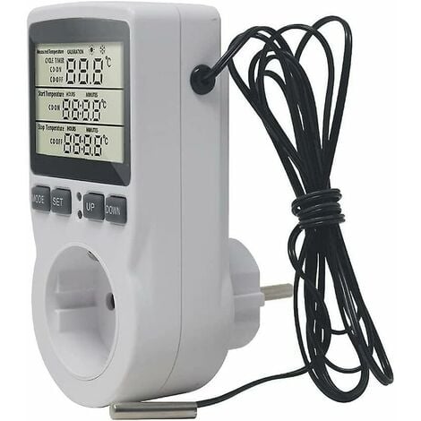 Régulateur de température 230 V avec minuteur et sonde - Interrupteur pour  serre, terrarium, aquarium, germination, chauffage