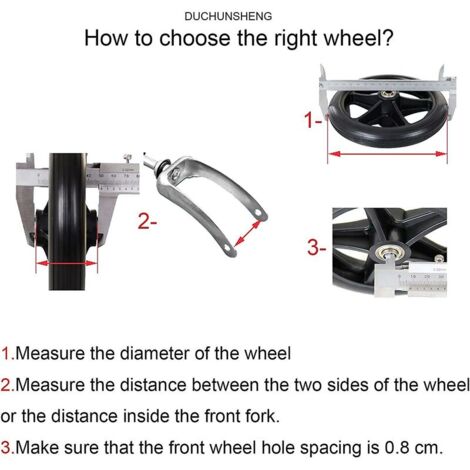 2 Pièces Roues Avant de Fauteuil Roulant de 8 Pouces Remplacement