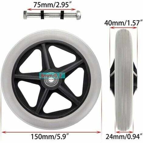 Roue De Remplacement Pour Fauteuil Roulant - 6 Pouces En Caoutchouc - Neuf En Emballage
