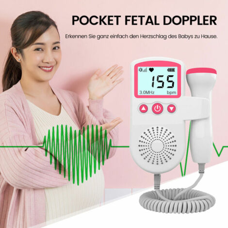 Doppler Moniteur de fréquence cardiaque fœtale Ménage Portable Grossesse  Bébé Son fœtal Détecteur de fréquence cardiaque Lcd Affichage Aucun  rayonnement
