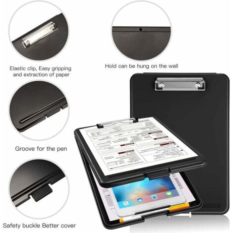 Porte-documents A4 En Cuir PU Avec Clip Magnétique - Planchette à Pince Pour Bureau, Restaurant Ou Présentations