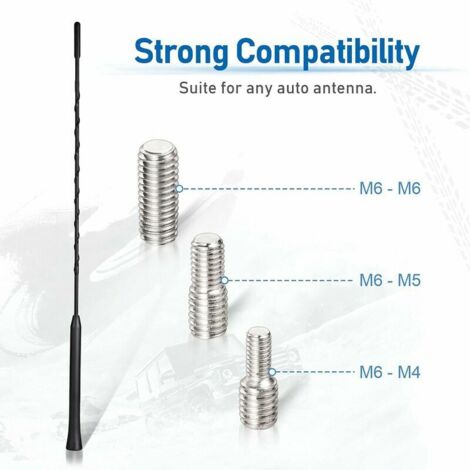 Antenne De Toit Décorative Pour Voiture – Adaptateur Autoradio – Noir, Plastique Et Métal
