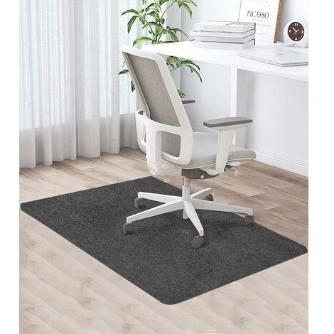 Tapis De Sol Bureau - 105x120 Cm - Noir Antidérapant - Protection Sol