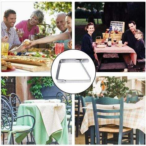 Pince Nappe, 6 Pcs Attache Nappe De Table Exterieur, Pince Pour Nappe De Table Clips Ajustable, Pinces Pour Nappe Décoratives, Nappe Clips Anti-Glissant, Pour Pique-nique, Barbecue, Mariage, Fête