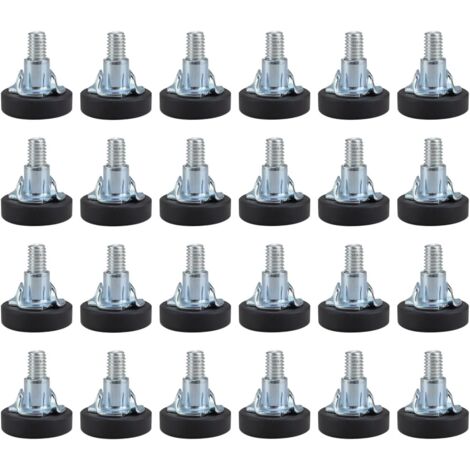 Lot De 25 Pieds De Nivellement Plastique Filetés M6x20mm - Pour Meubles, Chaises - Uxcell