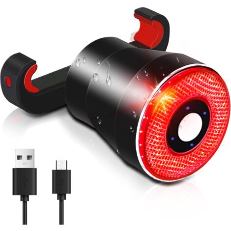 Feu Arrière Vélo Intelligent Rechargeable - Alarme, Détection Freinage, étanche IP65 | Sécurité Renforcée, Visibilité 180° - 3