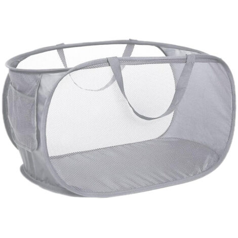 Panier à Linge Pliable Qtopun - 45,7 Cm - Maille Respirante - Rose Vif