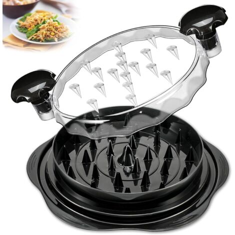 Hachoir à Viande Manuel – Pour Poulet, Bœuf, Porc Effiloché – Avec Couvercle Transparent – Base Antidérapante - 2