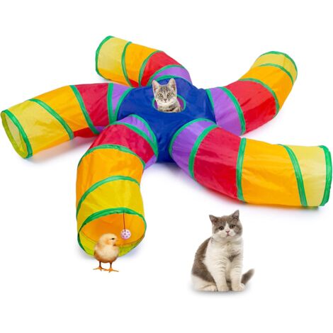 Tunnel Chat Jeu Chat,Tunnel Lapin Pet Tunnel Tunnel A Chat Pliable Avec Balle-Jouet,pour Les
