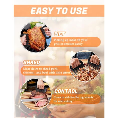 Lykui Griffe à Viande Pour Porc Effiloché Fumer La Viande Râpée