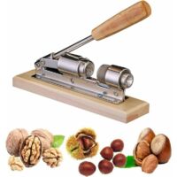 Casse-noix Manuel à Manivelle Ahval - Pour Noisettes, Noix, Amandes, Noix De Pécan - En Métal Durable, Couleur Rouge