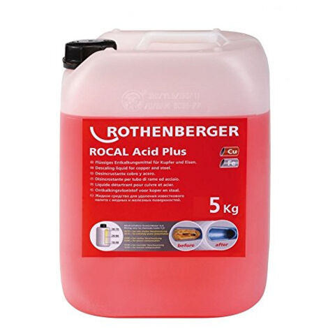 Rothenberger – Détartrant concentré ROCAL Acid Plus 5 kg – Pour tuyaux en cuivre et acier – Élimination des calcifications – Protection contre la rouille