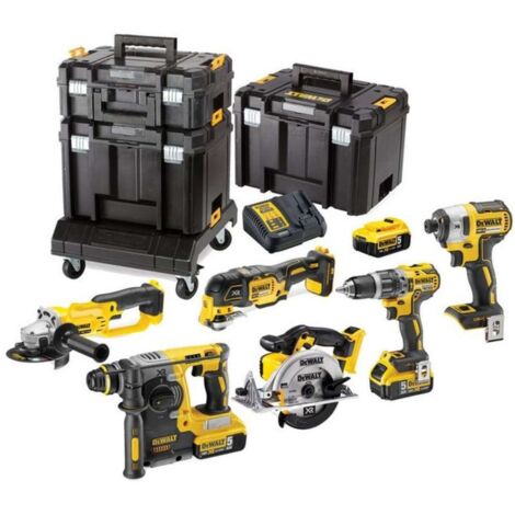 Dewalt – Pack de 6 outils électroportatifs 18V – 3 batteries 5.0Ah – Moteur Brushless – Coffret de transport inclus (1/5)
