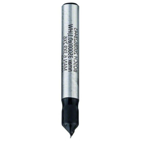 Bosch – Fraise pour défonceuse en V 6 mm – 2608628445 – Diamètre de tige 6,35 mm – Longueur 48 mm – Pour rainures décoratives bois dur (1/5)