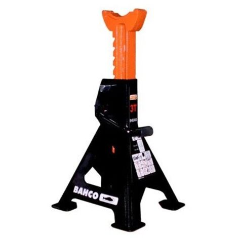 Bahco – Jeu de 2 chandelles 6000 kg – Système de positionnement par cliquet – Pieds extra larges pour stabilité – Homologué TÜV et certifié GS