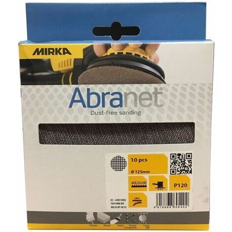 Mirka – Disque à lamelles 125 mm P180 – AE232F1018 – Lot de 10 unités – Pour ponçage bois dur et teck