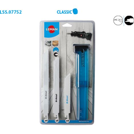 Assortiment de 12 lames bimétal pour scie sabre bois et métal Leman (1/2)