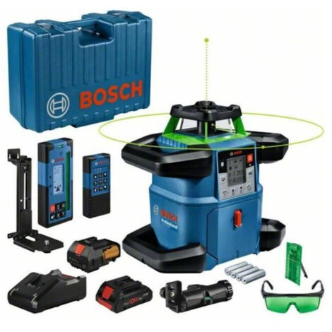 Bosch Professional – Niveau laser rotatif vert 650m – Précision ±1,5mm à 30m – Classe laser 2 – Résistant à l'eau et à la poussière IP68 – Pour chantiers difficiles