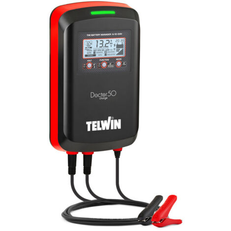 Telwin – Chargeur batterie 6/12/24V 50A – Technologie Pulse Tronic – Charge rapide et entretien – Câble à pinces inclus – Capacité 600Ah (1/4)