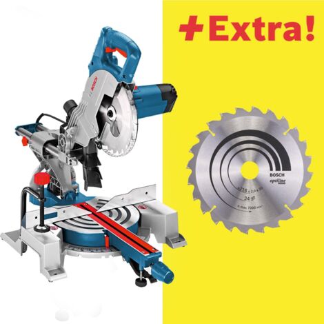 Bosch – Scie à onglet radiale 1400 W Ø 216 mm – Capacité de coupe 70 x 270 mm – Pour bois dur – 601B19001