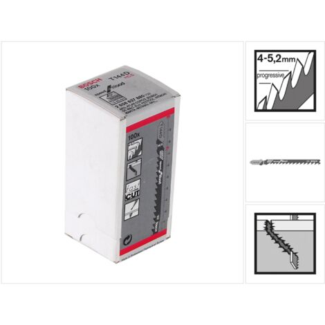 Lames pour scie sauteuse Bosch T 144 D 100 mm 100 unités