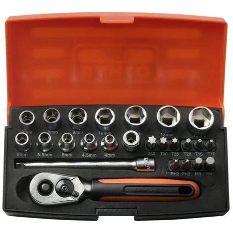 Bahco SBSL25 Assortiment de 25 douilles 1/4 en acier (1/3)
