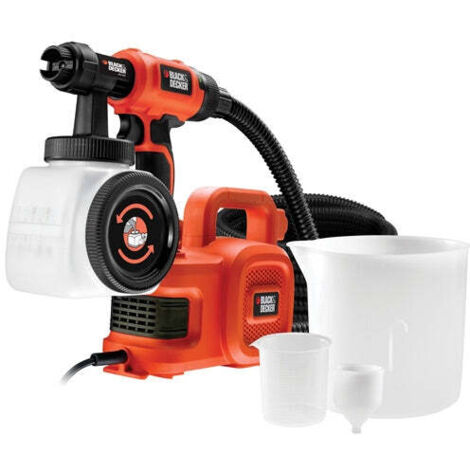 Black&Decker – Pistolet à peinture HVLP 450W – Atomisation fine pour peinture à base d'eau et solvant – Réglage du débit et du jet – Base au sol stable - hvlp400c-en (1/5)
