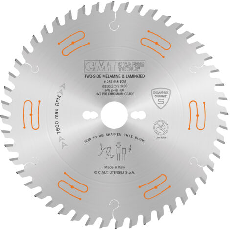 Lame de scie CMT 287 250x3 2x30 Z48 10° (1/2)
