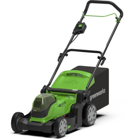 Greenworks Tondeuse à Gazon Sans Fil 2x24V 41cm Sans Batterie ni Chargeur, Paillage 50L Hauteur de Coupe à 6