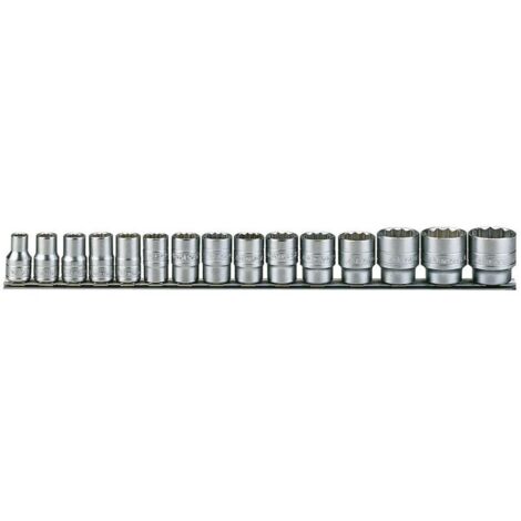 Teng Tools Jeu de douilles Pro 15 pièces acier chromé