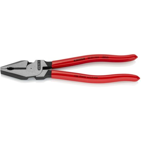 KNIPEX 02 01 225 Pince universelle à forte démultiplication gainées en plastique atramentisée noire 225 mm
