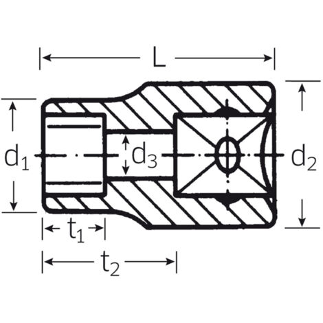 Clé à douille Stahlwille 02270008 3/8'' E8 TORX (1/2)