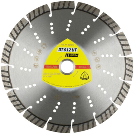 DT 612 UT Disques à tronç. Diamanté Klingspor 180 x 2,6 x 22,23 mm 11 segments 42 x 2,6 x 12 mm, Standard turbo (1/2)