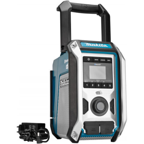 Makita – Radio de chantier DMR115 10 8-18 V – Alimentation 230V – 2 ports USB – Résistante aux chocs et à l'eau