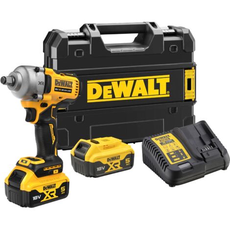 Dewalt – Clé à chocs 18V DCF891P2TQW – 2 batteries 5.0Ah – Couple max 400Nm – Moteur Brushless pour vissage rapide en série