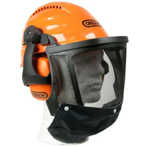 Oregon – Casque de protection avec écran et cache-oreilles – Norme EPI EN397 – 20 orifices de ventilation – Atténuation sonore jusqu'à 28 dB
