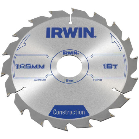 Lame de scie Irwin 165x2 5x30 0 mm Z18 (1/2)