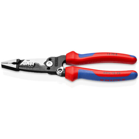 KNIPEX 13 72 8 WireStripper Pinces d'électricien multifonctions modèle américain avec poignées multimatières atramentisée noire 200 mm (1/10)