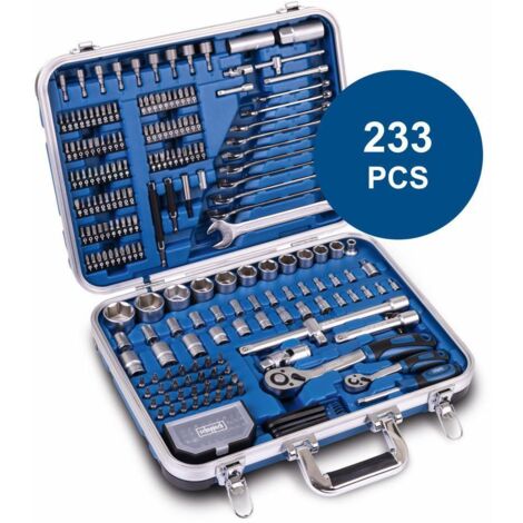 Scheppach – Coffret multi-outils 233 pièces – Acier au chrome vanadium – Poignées caoutchoutées – Boîte robuste pour transport facile - TB235 (1/7)