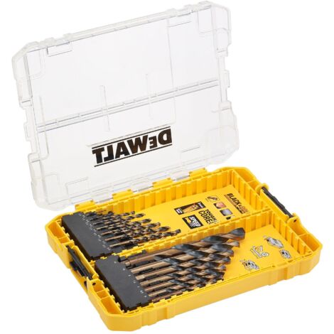 Dewalt – Foret à métaux 21 pièces DT70755QZ – Acier HSS-G BLACK & GOLD – Tailles de 1 à 12mm – Coffret TOUGHCASE pour perceuse
