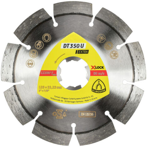 Disque à tronçonner diamanté Klingspor DT 350 U Extra 125x22 23 mm (1/3)